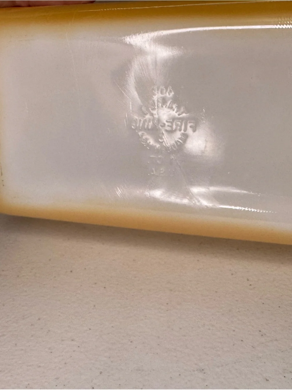 Vtg FIRE KING LOAF PAN 409 9” 1qt PEACH LUSTER ORANGE IRIDESCENT CASSEROLE BREAD